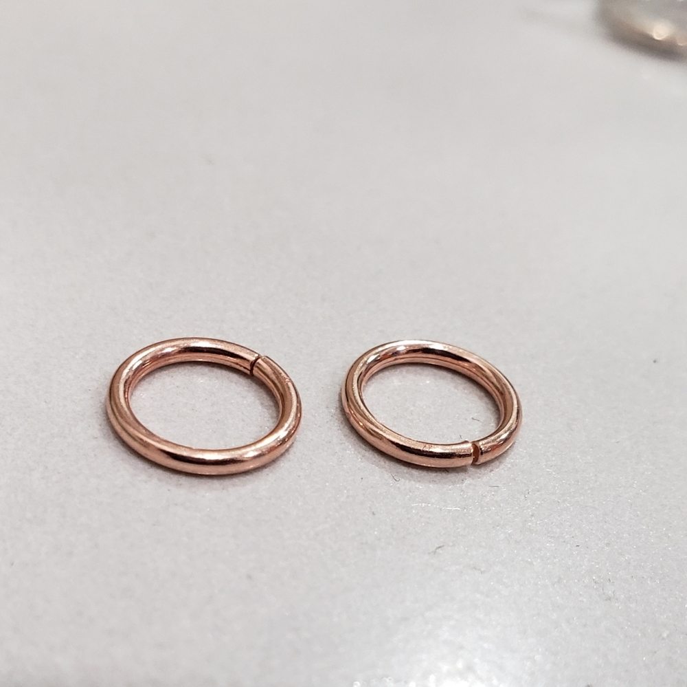 ❌SOLD❌16g 9/32" annealed rose gold seam rings